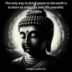 The only way to bring peace to the earth is to learn to make our own life peaceful. ~ Buddha